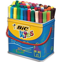 KIDS VISA FEUTRES DE COLORIAGE À POINTE FINE - COULEURS ASSORTIES, POT DE 84