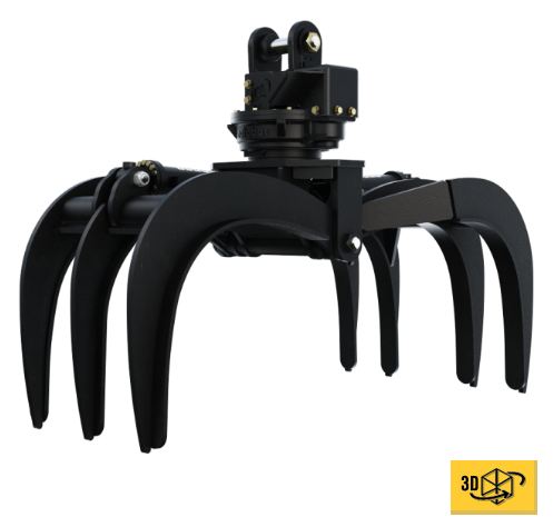 Pince de tri Rotobec 5609MUL - utilisation multiple avec rotateur RT-252 - rotation 360° et étanchéité submersible_0