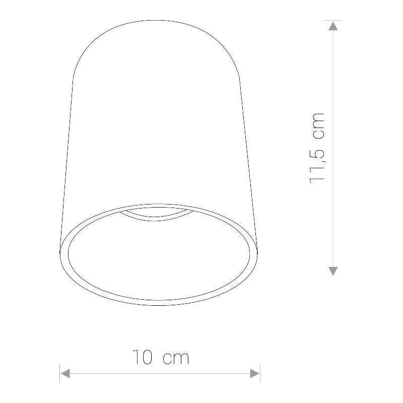 EULUNA SPOT POUR PLAFOND EYE TONE EN FORME DE CYLINDRE NOIR