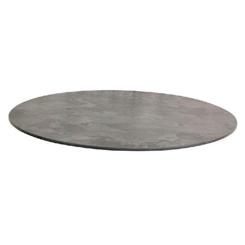 Plateau rond de table intérieur/extérieur Mésa Ø110cm en compact pierre de lave_0