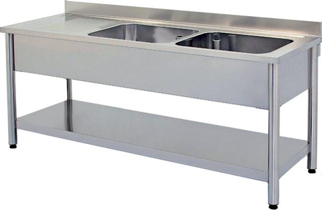Plonge inox 2 bacs 1800x700mm avec égouttoir gauche_0