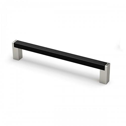 POIGNÉE DE MEUBLE BARRE BERMEO EN NOIR MAT ET INOX BROSSÉ - PAR 4 - L301MM HETTICH