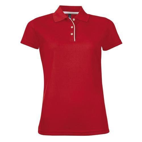 POLO PERSONNALISABLE FEMME ROUGE MULTITECH PES
