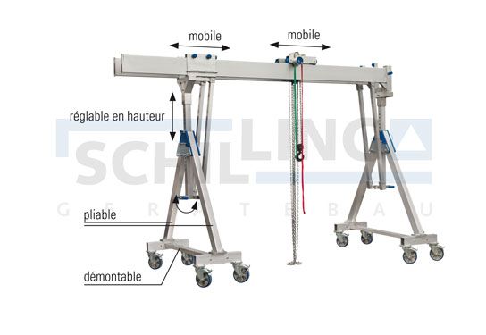 Portique de levage mobile sous charge avec poutre double - schilling - 2.000 kg et 3.000 kg_0