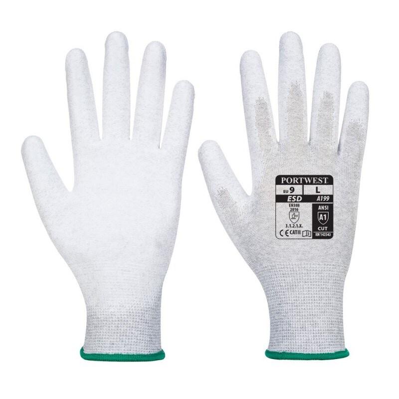 Portwest - Gants ESD avec paume enduit PU (Pack de 12) #AAB2BD Taille 5 - 5 gris multi-matériau 5036108266333_0