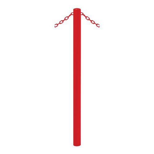 POTELET CARREFOUR Ø60 MM CHAINES 2 ANNEAUX ZINC ROUGE 3020 - PROCITY