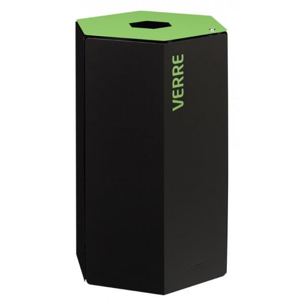 Poubelle de tri sélectif 50 litres - Hexatri - Couvercle vert - Marque Rossignol_0