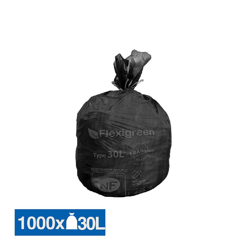 SAC POUBELLE NOIR FLEXIGREEN 30 L, LOT DE 1000