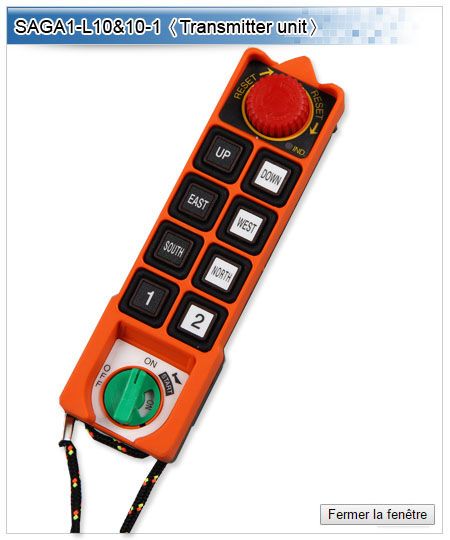 Saga1-L10 & L10-1 - Télécommande radio industrielle - modèle de poche - poids : 275g_0