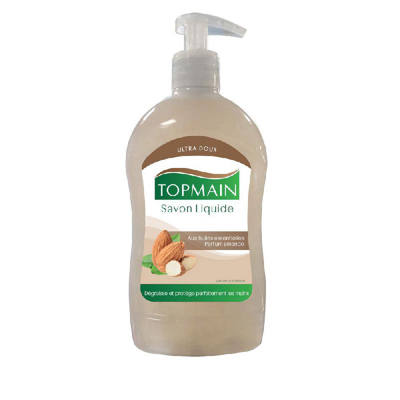 SAVON LIQUIDE DOUX AUX HUILES ESSENTIELLES - POUR MAINS ET CORPS - PARFUM AMANDES - FLACON DE 500 ML