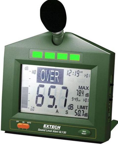 Sonomètre LCD compact - Chiffres de 4 cm - SL-130 - Contrôle sonore avec alarme LED rouge et verte_0