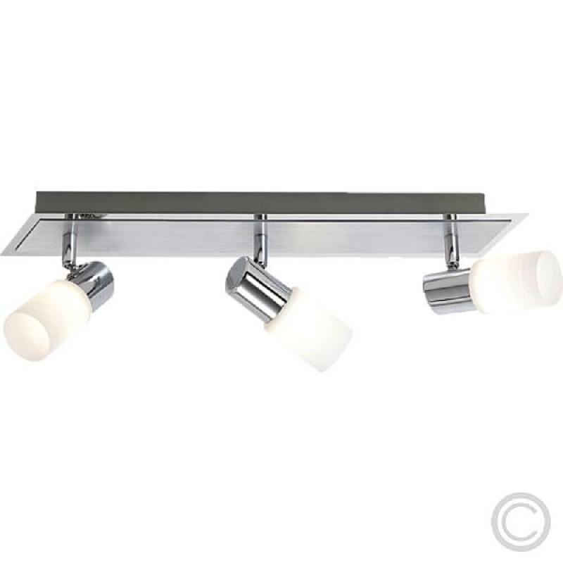 Spots LED 3 lumières en métal chromé et verre mat blanc - Trio - Clapton - blanc 4017807220902_0