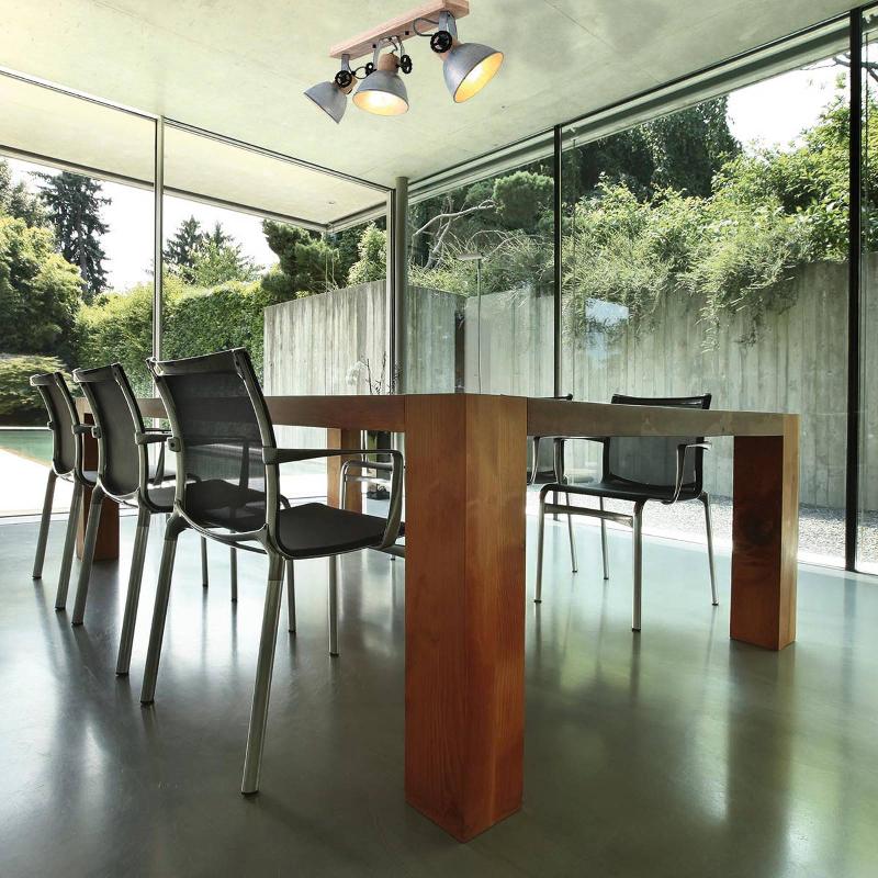 STEINHAUER SPOT PLAFOND GEARWOOD, À 3 LAMPES LONG, ANTHRACITE