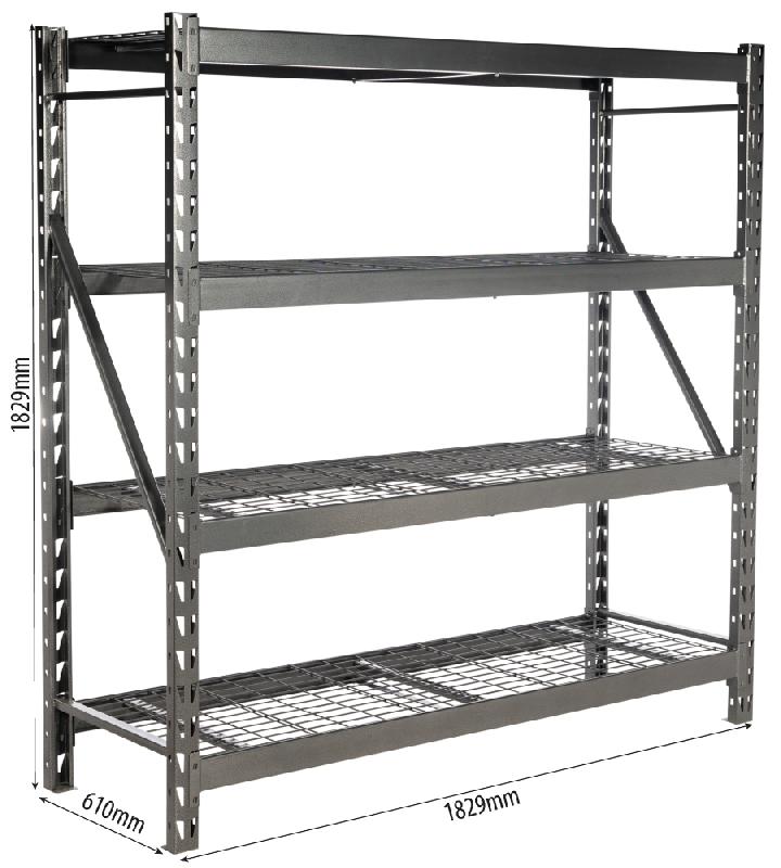 STILKER - Rayonnage d'atelier mi-lourd - étagère noire 183x61x183cm - 2000 kg - réf. 09006_0