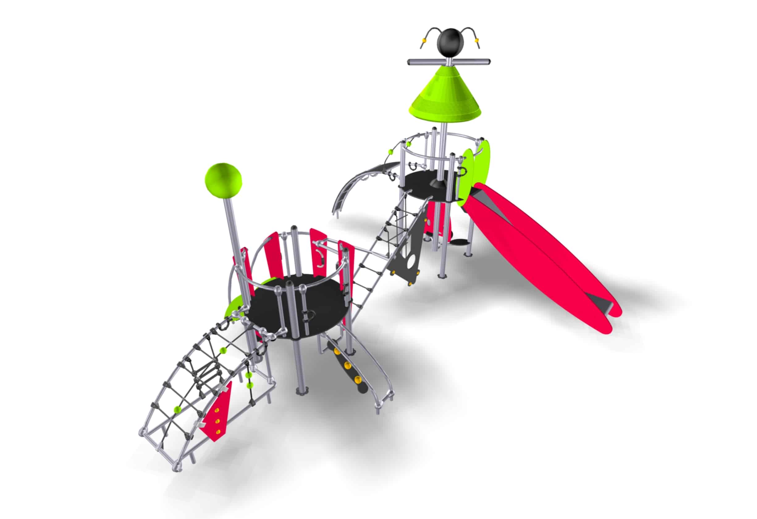 Structure multi-activités métallique Etnik Victoria - LD1EK0140 - Ludoparc - 2 tours - pour enfants de 2 à 8 ans_0