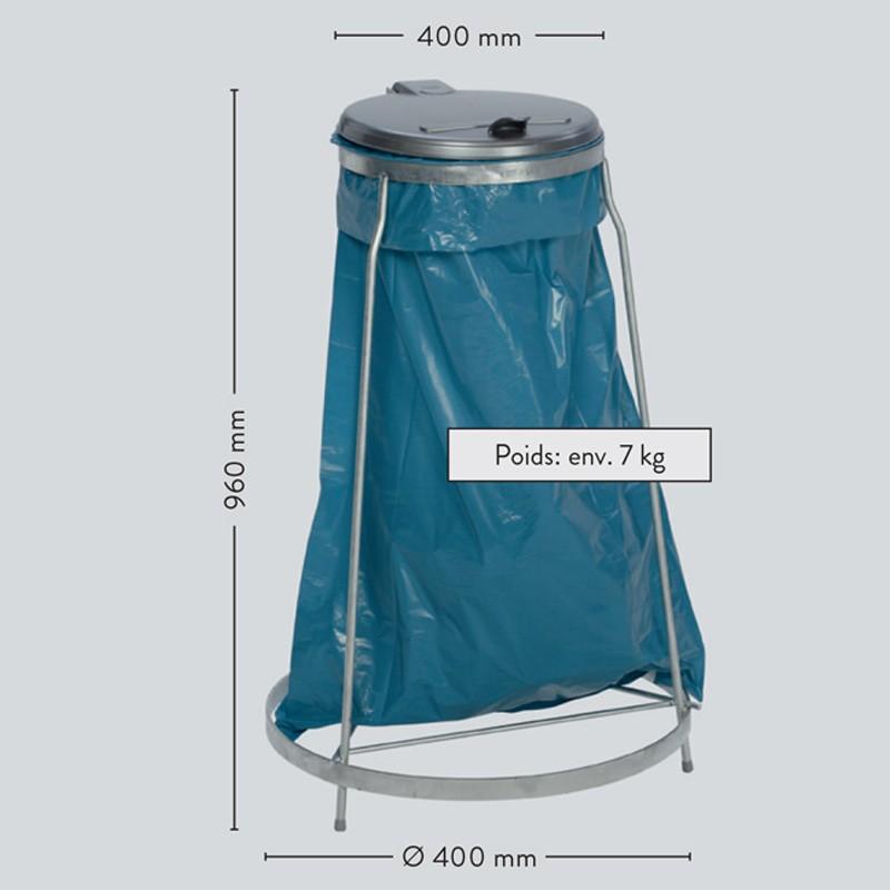 SUPPORT DE SAC POUBELLE 120 L EMPILABLE EN ACIER_0