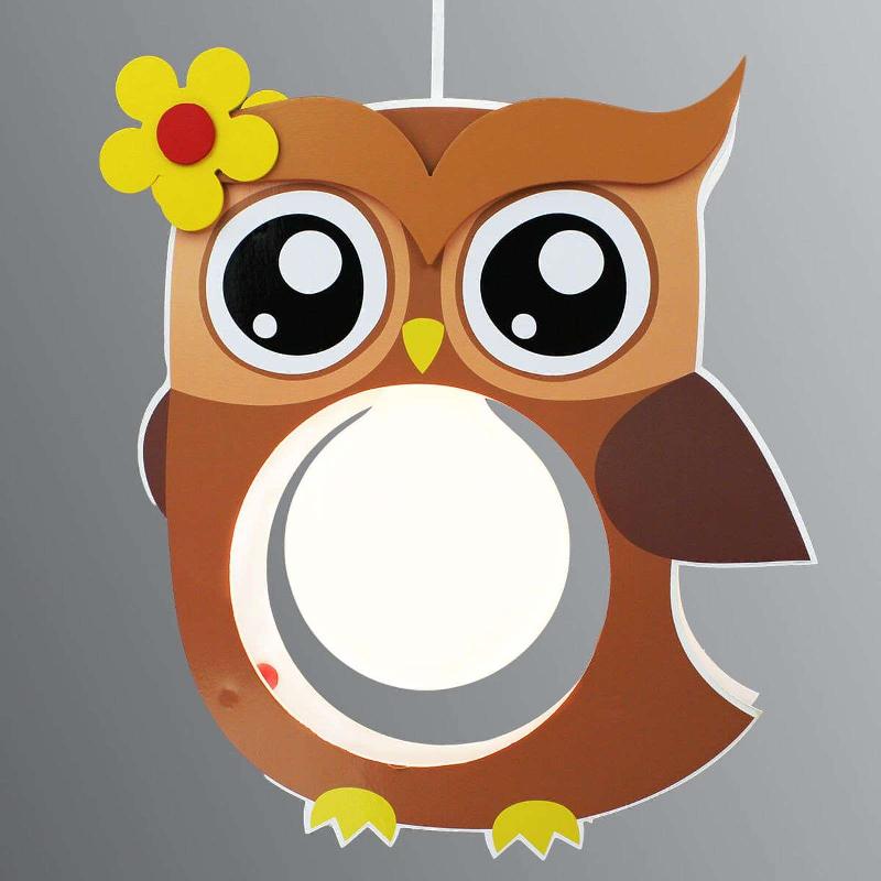 ELOBRA SUSPENSION MARRON ERNA EN FORME DE HIBOU