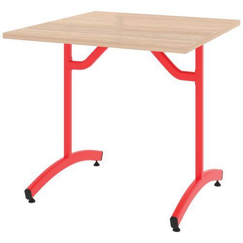 TABLE TIM 80X80 CM T2 - DL - PLAT STRAT ABS - ACACIA/ROUGE 3020 - RODET