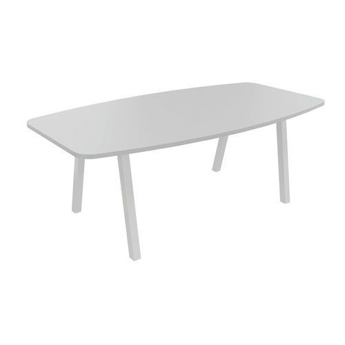 TABLE TONNEAU PARTAGE 200 X 100 CM GRIS / BLANC - BURONOMIC