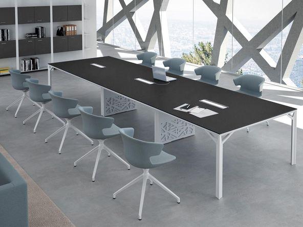 Table de réunion Hologram laquée - Revêtement bois mélaminé ou laqué mat - Plusieurs dimensions - Garantie 3 ans_0