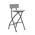 Tabouret Roma - pliant, assise et dossier en polyéthylène, piètement en tube acier Ø 25 mm_0