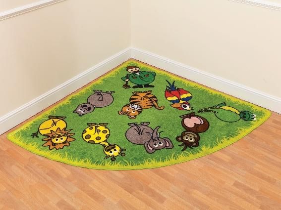 TAPIS D'ANGLE 2 X 2 M LES ANIMAUX DE LA JUNGLE