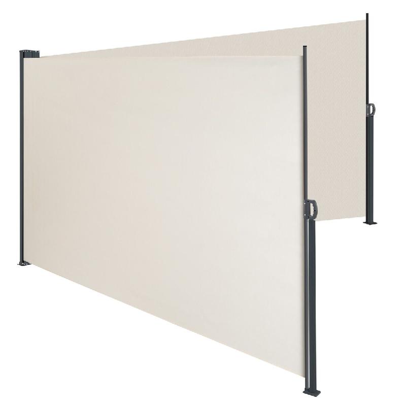TecTake GmbH TECTAKE store latéral double, mécanisme d'enroulement automatique, toile polyester hydrofuge, acier thermolaqué, 600x9x160 cm, beige -_0