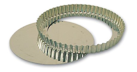 TOURTIÈRE CANNELÉE FOND MOBILE FER BLANC 28 CM