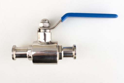 Vanne micro-clamp à boule 2 pièces - Inox 304 - DN3/4″ - Corps de clamp 25.2mm_0