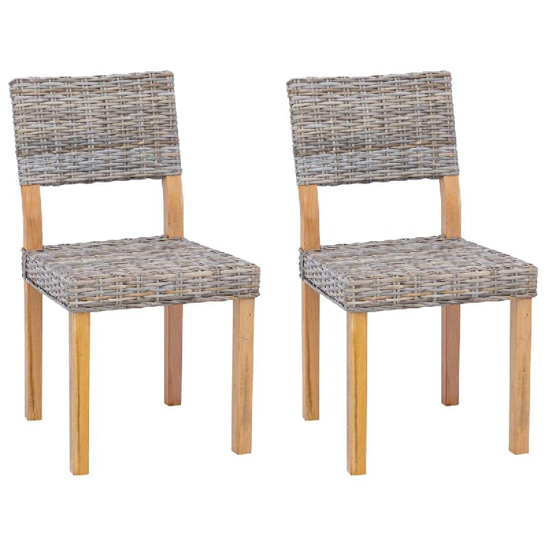 VidaXL Chaise de salle à manger 2 pcs Gris Kubu 46 x 55 x 84 cm Modèle Quartz Prestige - 42012424_0