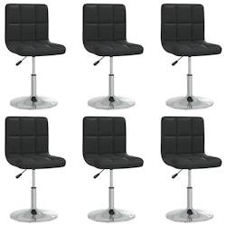 VidaXL Chaises à Manger Lot De 6 Noir Similicuir - noir matière synthétique 340343_0