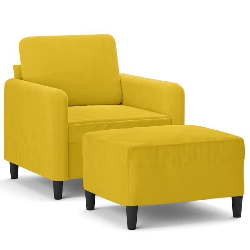 VidaXL Fauteuil avec repose-pied jaune 60 cm velours Modèle Orion Office Élégance - 3201170_0