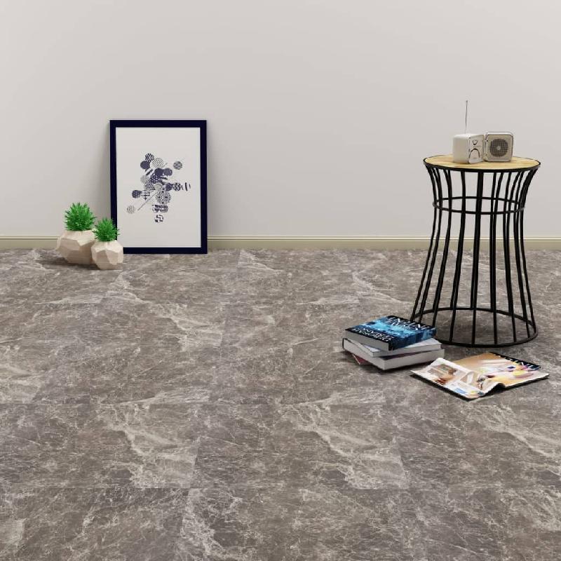 Vidaxl planche de plancher pvc autoadhésif 5,11 m² noir marbre 144870_0