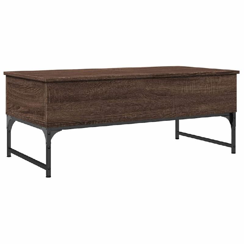 VidaXL Table basse chêne marron 100x50x40cm bois d'ingénierie et métal Modèle Renaissance Royale - 845380_0