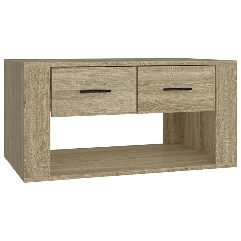 VidaXL Table basse Chêne sonoma 80x50x40 cm Bois d'ingénierie Modèle Sirius Carrée - 816531_0