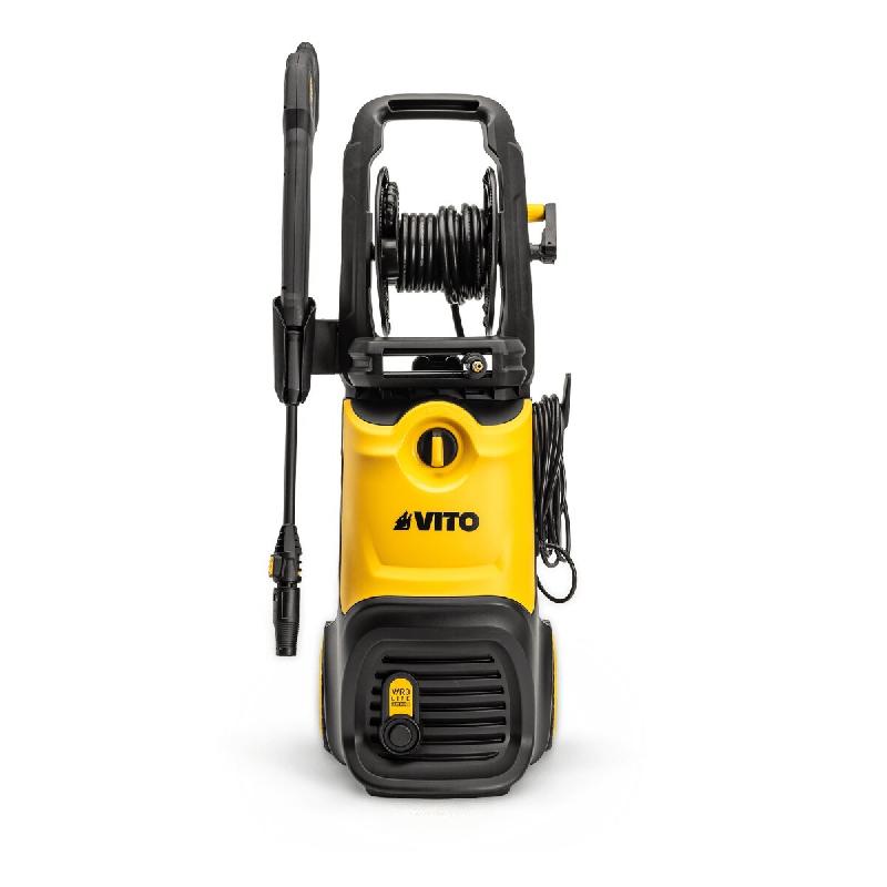 VITO Nettoyeur haute pression 225bar 2500W Tuyau 5m Jet réglable & Dévidoir Nettoyage Terrasse Mobilier de Jardin - jaune 5604612774295_0
