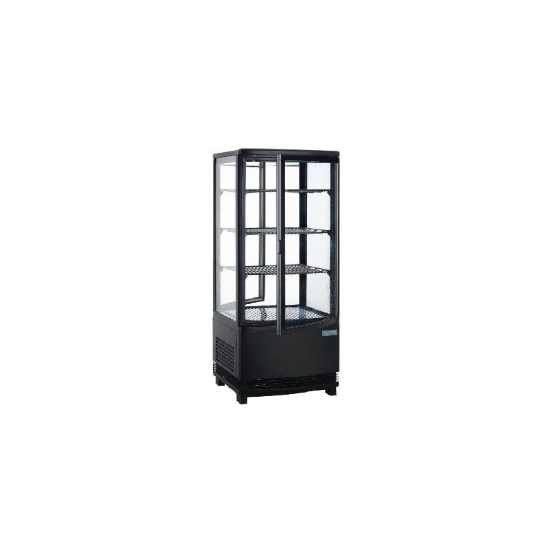 Vitrine ventilée positive 86 Litres, 4 faces vitrées, noire, 180 W, 220 V - MONO_0