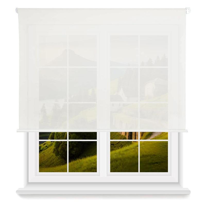 WellHome - Store enrouleur en polyester translucide 160 x 250cm (largeur x hauteur) couleur blanc cassé - blanc polyester WH14883_0