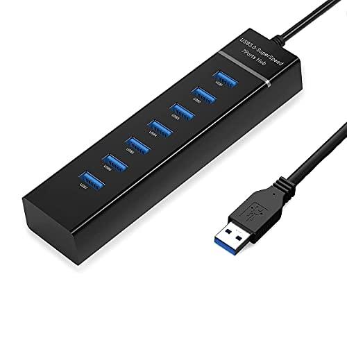 HUB USB 3.0, 7 PORTS USB AVEC BLOC D'ALIMENTATION, ADAPTATEUR USB AVEC_0