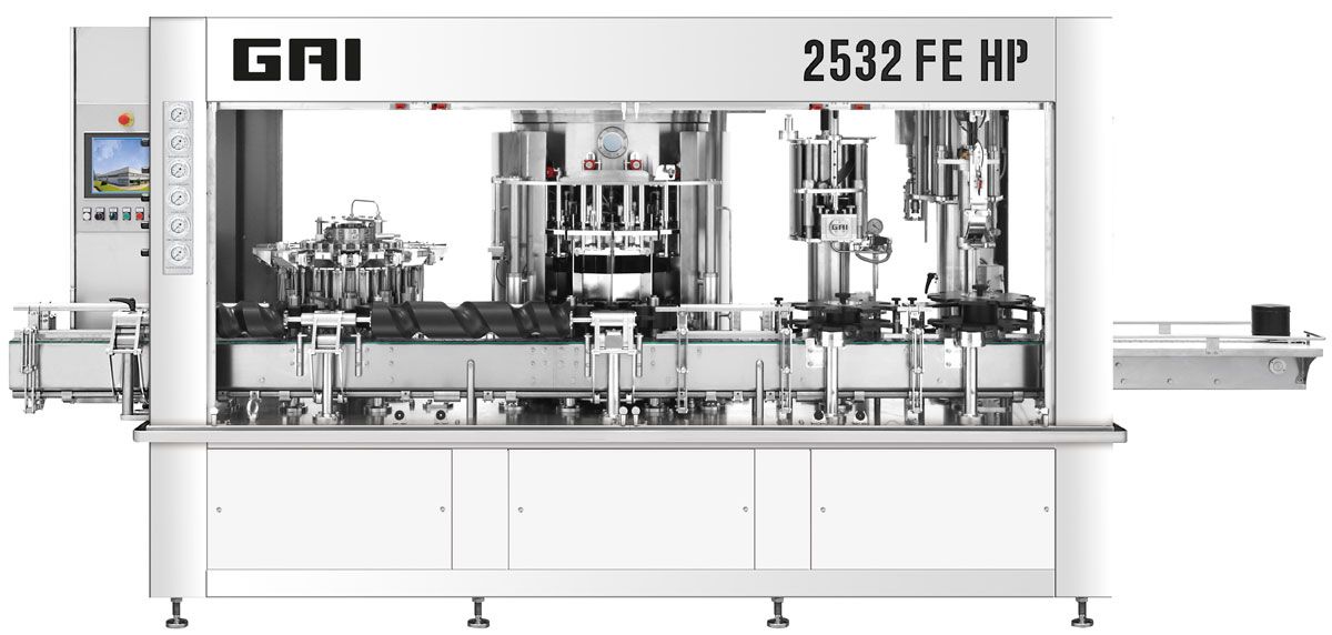 2532 fe hp - matériels d'embouteillage alimentaires - GAI France - rinçage, tirage haute pression, bouchage et capsulage - jusqu’à 3 000 bouteilles/heure_0