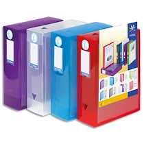 BOÎTE DE CLASSEMENT PERSONNALISABLE PROPYGLASS DOS 10CM, PP 8/10E. COLORIS TRANSLUCIDES ASSORTIS - LOT DE 4