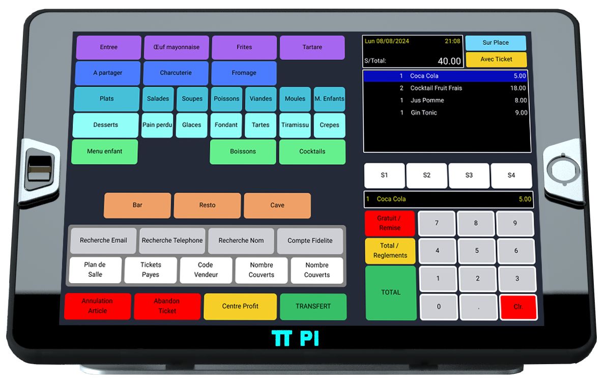 Caisse enregistreuse CHR, idéal pour cafés et restaurants, hôtels ou collectivités - SPIN 12''_0