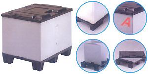 Caisse-palette plastique - Box navette entièrement repliable en polypropylène_0