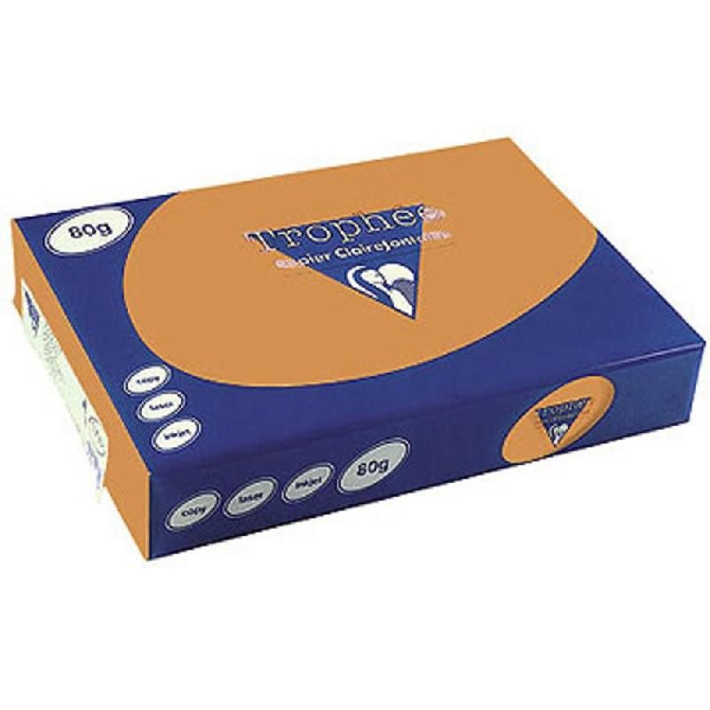 CLAIREFONTAINE PAPIER COULEUR POLYVALENT A4 ORANGE DE 80 G/M² (PRIX À L'UNITÉ)