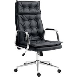 CLP Fauteuil de bureau Sotira en véritable cuir ajustable et pivotant Noir - noir cuir 314990_0