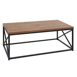 Décoshop26 - Table basse surface avec structure 3D et revêtement PVC 44x110x60 cm aspect chêne sauvage 04_0008423 - 3000262556632_0