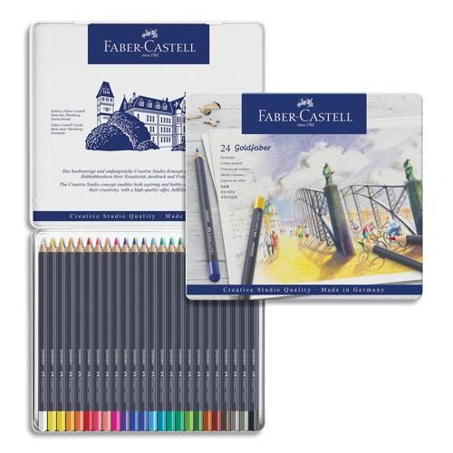 CRAYONS DE COULEUR FABER CASTEL GOLDFABER - COLORIS ASSORTIS - ETUI DE 24