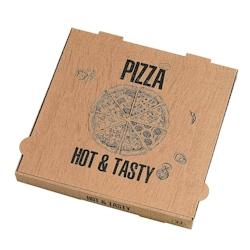 FIRSTPACK FHC - 100Pcs - Boite à pizza carton brun 350 gsm décor 