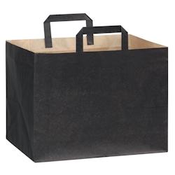 FIRSTPACK FHC - 250Pcs - Sac cabas papier kraft brun imprimé noir - 320x220x240mm - noir papier 210CABTRN_0