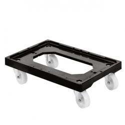 GILAC Socle rouleur 4 roues pivotantes - chape inox - Noir G170143 - noir 3573678686557_0